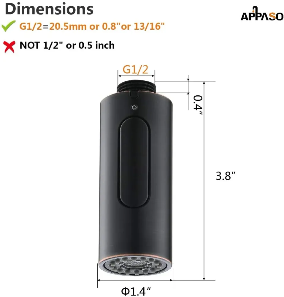APASO Cuisine Robinet Spray Head Replacement 2-Fonction Pull Down Pulvérisateur Huile frotté Bronzé 163ORB