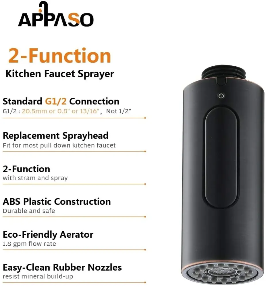 APASO Cuisine Robinet Spray Head Replacement 2-Fonction Pull Down Pulvérisateur Huile frotté Bronzé 163ORB