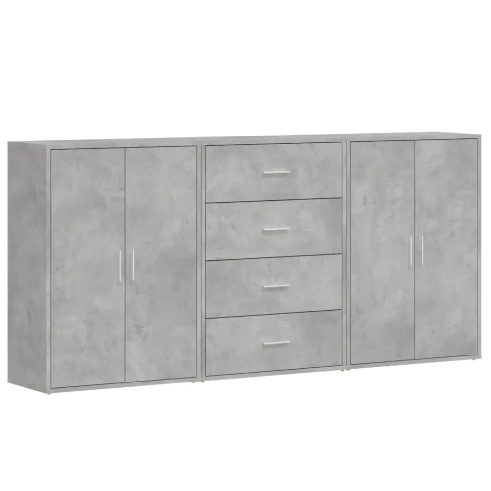 Buffet bahut commode armoire meuble de rangement organisateur cuisine salle de séjour salons 3 pcs 60 x 31 x 84 cm bois d'...