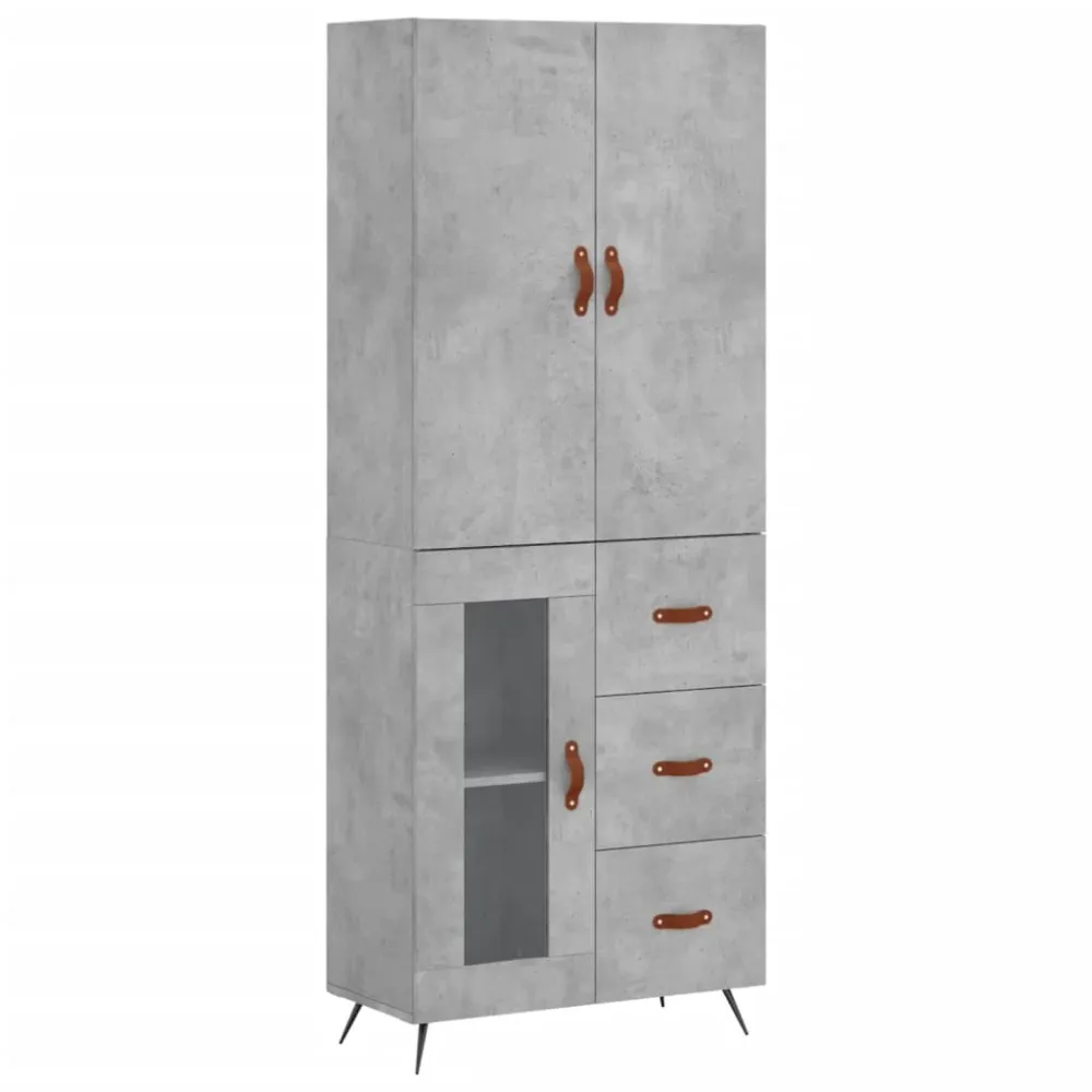 Buffet bahut commode armoire meuble de rangement organisateur cuisine salle de séjour salon haut 69,5 x 34 x 180 cm bois d...