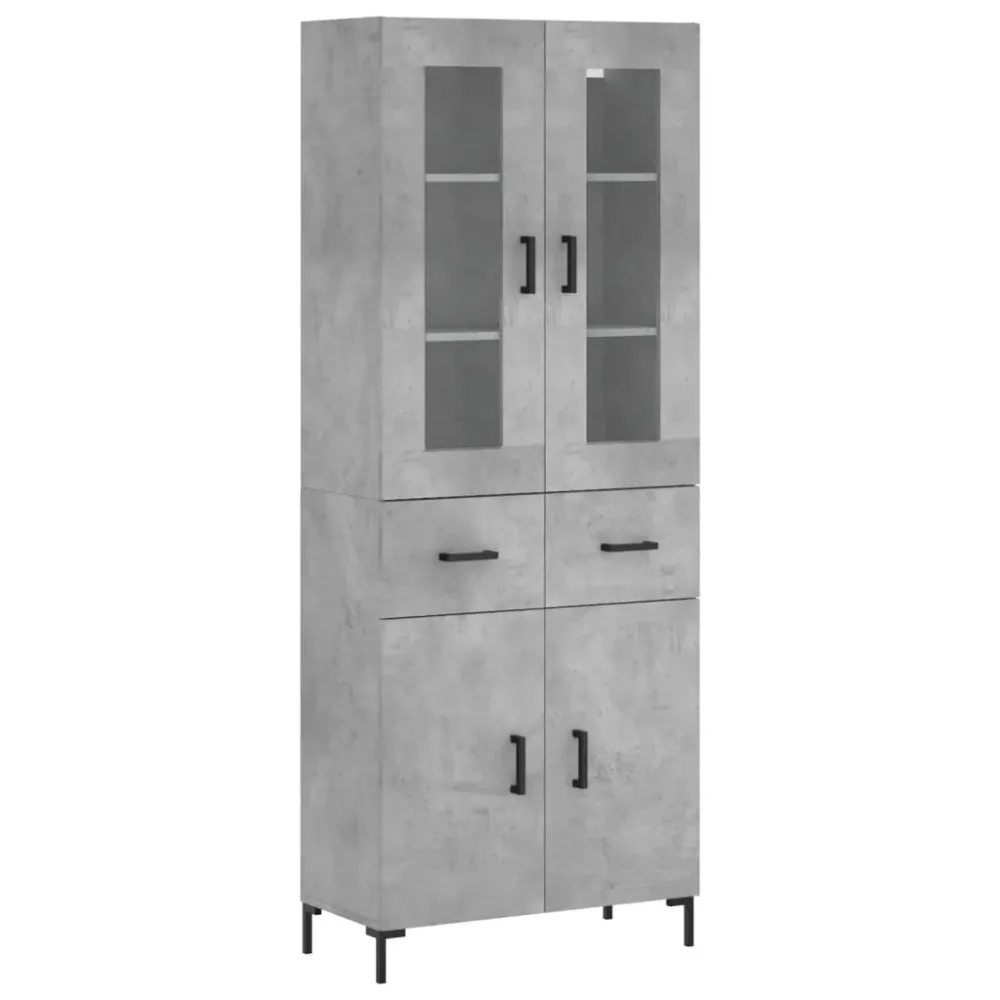 Buffet bahut commode armoire meuble de rangement organisateur cuisine salle de séjour salon haut 69,5 x 34 x 180 cm bois d...