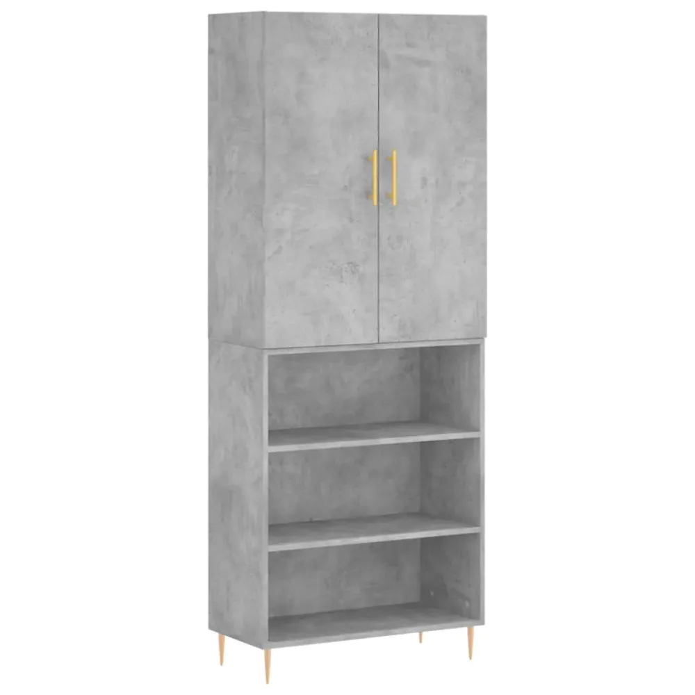 Buffet bahut commode armoire meuble de rangement organisateur cuisine salle de séjour salon haut 69,5 x 34 x 180 cm bois d...