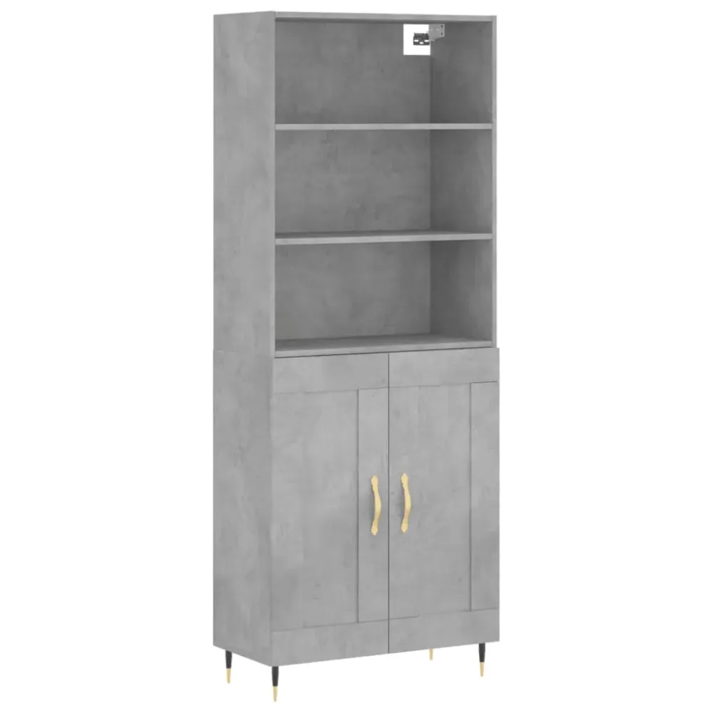 Buffet bahut commode armoire meuble de rangement organisateur cuisine salle de séjour salon haut 69,5 x 34 x 180 cm bois d...