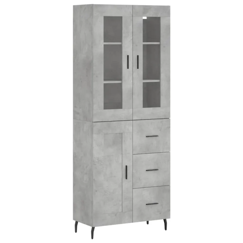 Buffet bahut commode armoire meuble de rangement organisateur cuisine salle de séjour salon haut 69,5 x 34 x 180 cm bois d...