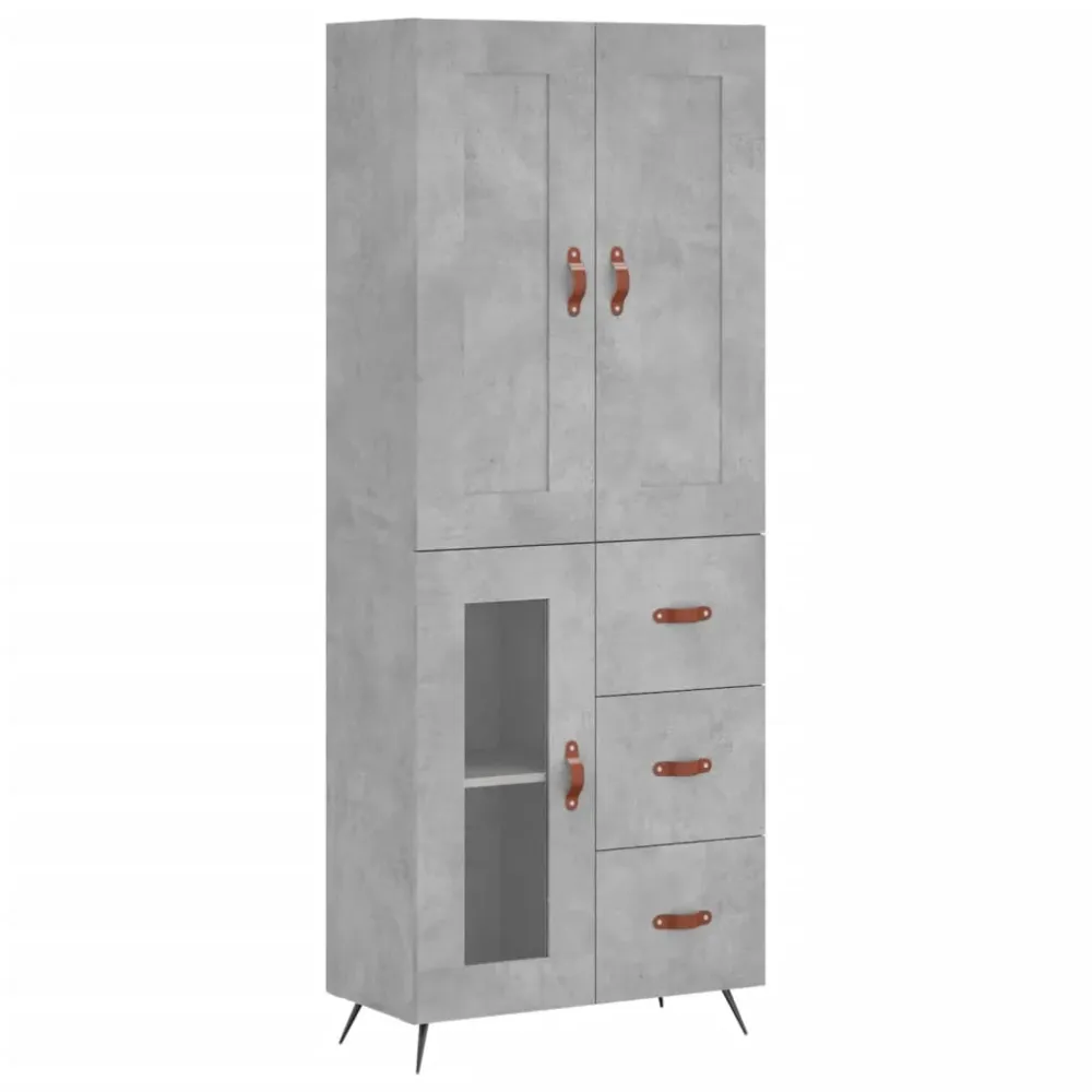 Buffet bahut commode armoire meuble de rangement organisateur cuisine salle de séjour salon haut 69,5 x 34 x 180 cm bois d...
