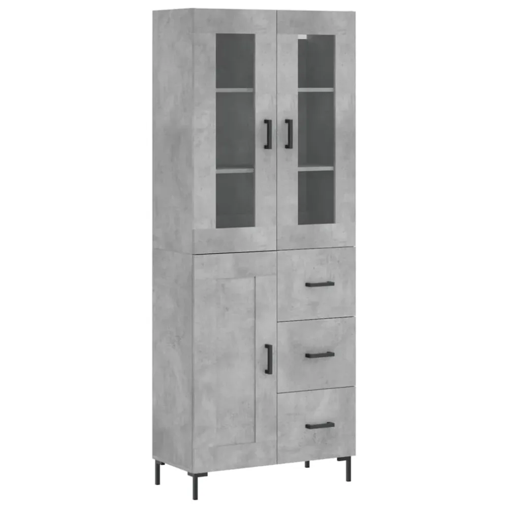Buffet bahut commode armoire meuble de rangement organisateur cuisine salle de séjour salon haut 69,5 x 34 x 180 cm bois d...