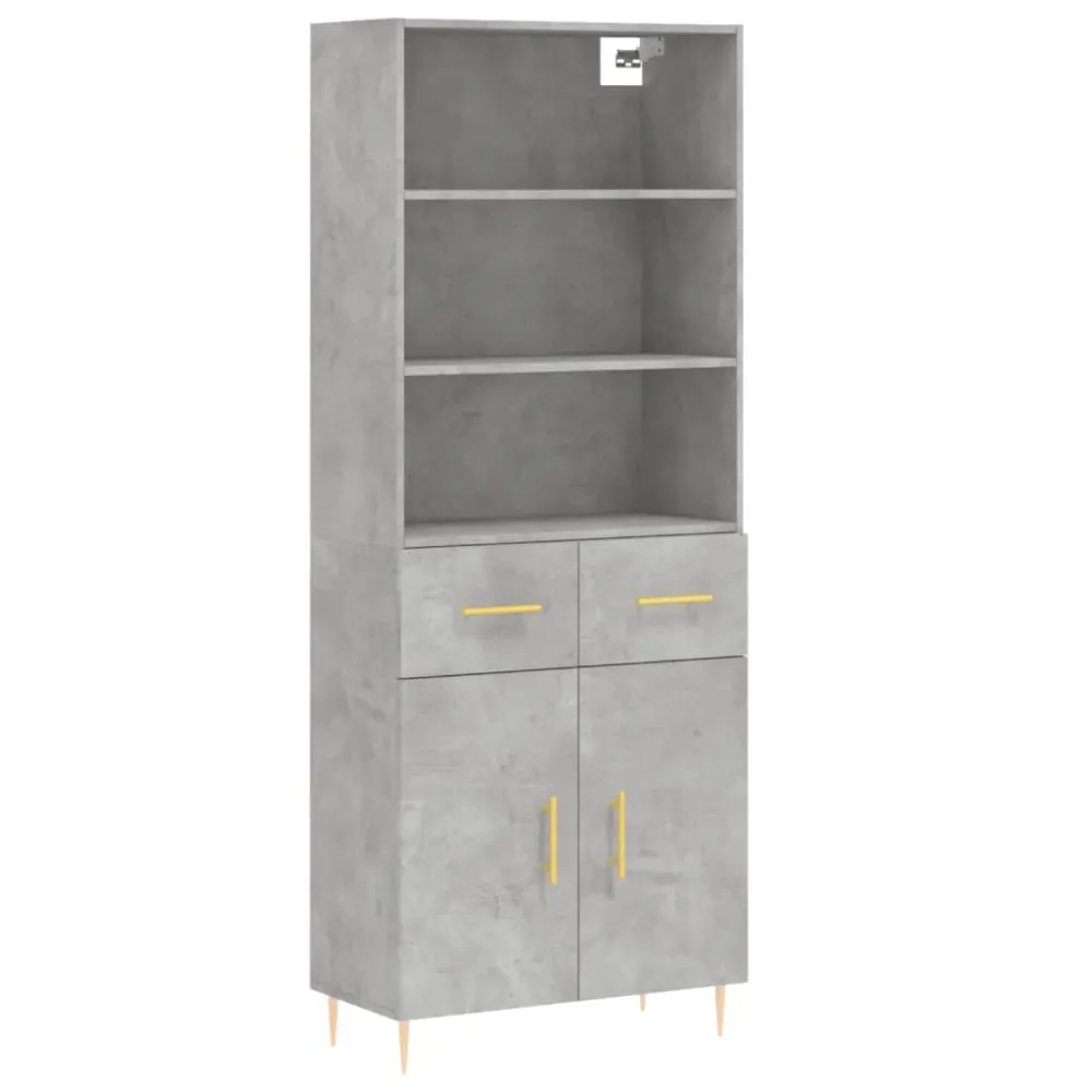 Buffet bahut commode armoire meuble de rangement organisateur cuisine salle de séjour salon haut 69,5 x 34 x 180 cm bois d...
