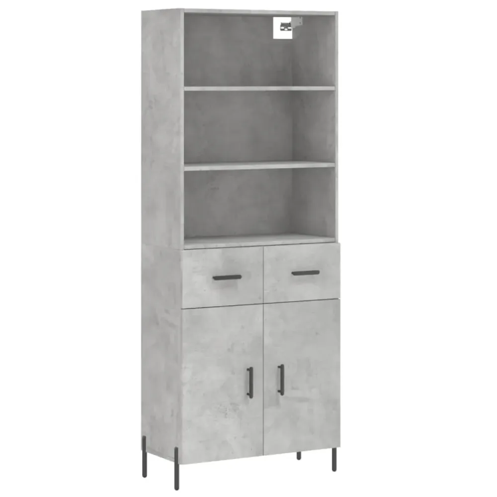 Buffet bahut commode armoire meuble de rangement organisateur cuisine salle de séjour salon haut 69,5 x 34 x 180 cm bois d...