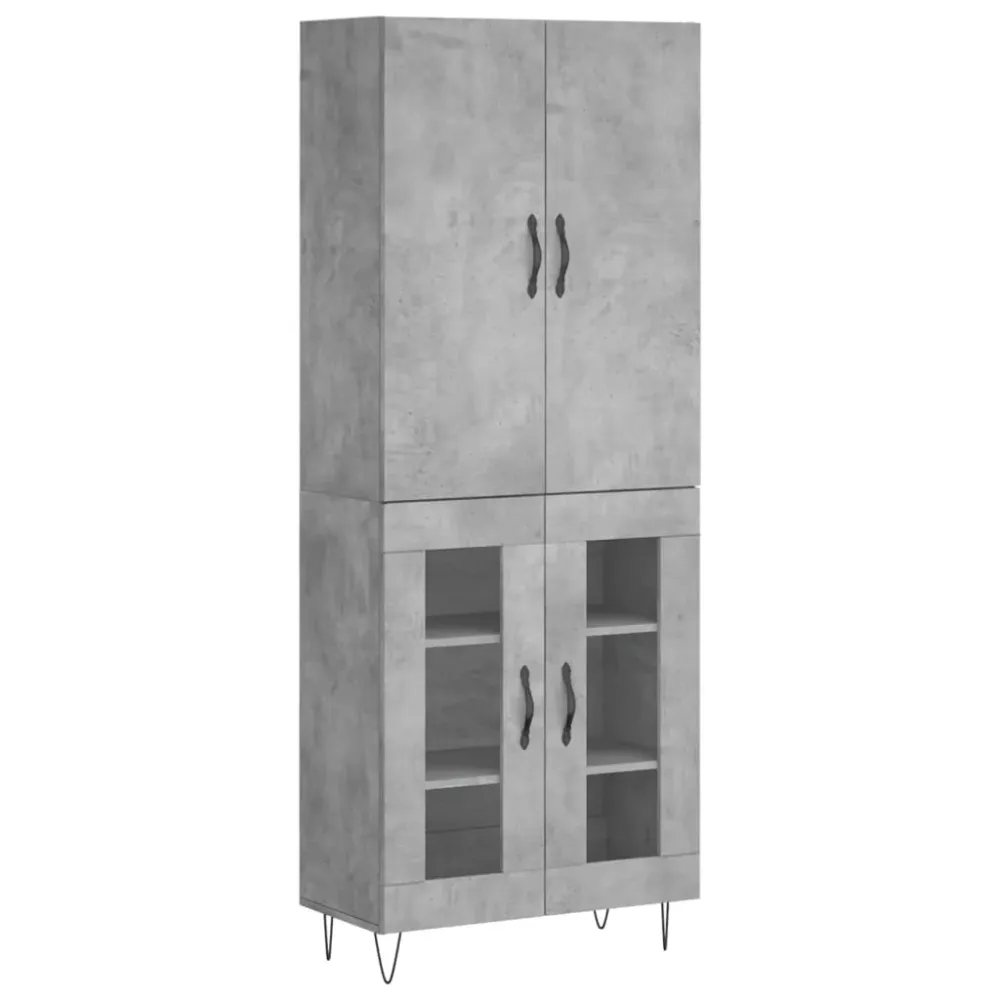 Buffet bahut commode armoire meuble de rangement organisateur cuisine salle de séjour salon haut 69,5 x 34 x 180 cm bois d...