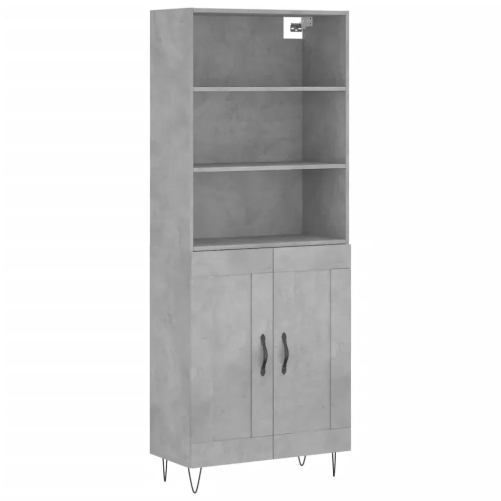 Buffet bahut commode armoire meuble de rangement organisateur cuisine salle de séjour salon haut 69,5 x 34 x 180 cm bois d...
