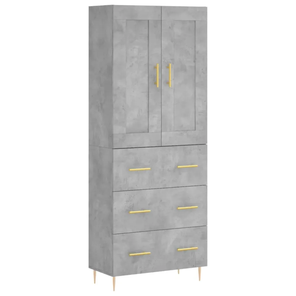 Buffet bahut commode armoire meuble de rangement organisateur cuisine salle de séjour salon haut 69,5 x 34 x 180 cm bois d...
