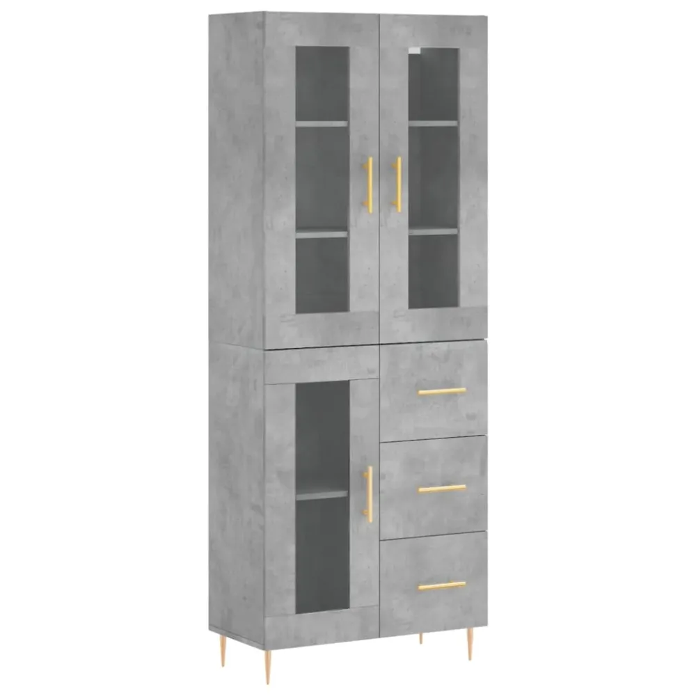 Buffet bahut commode armoire meuble de rangement organisateur cuisine salle de séjour salon haut 69,5 x 34 x 180 cm bois d...