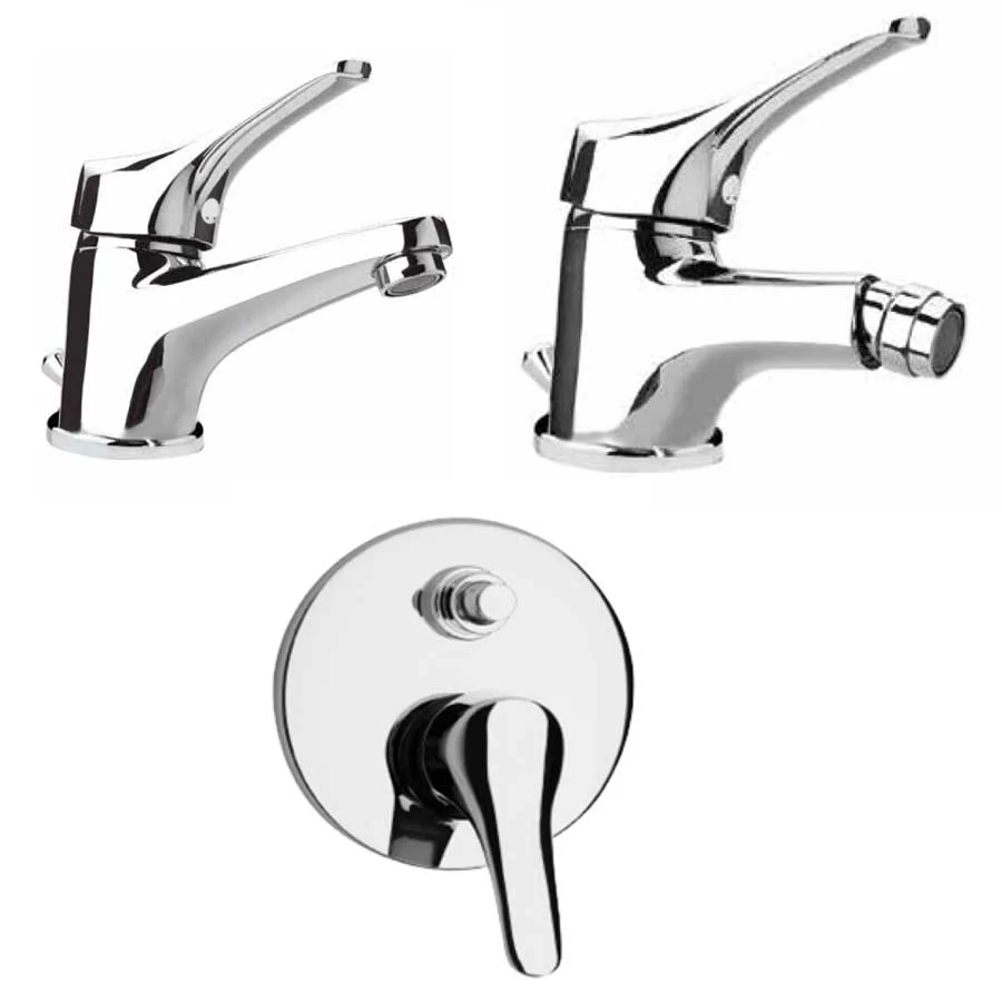 Ensemble de mélangeurs de salle de bain pour lavabo, bidet et douche avec déviateur Derby cartouche céramique par Argo Rub...