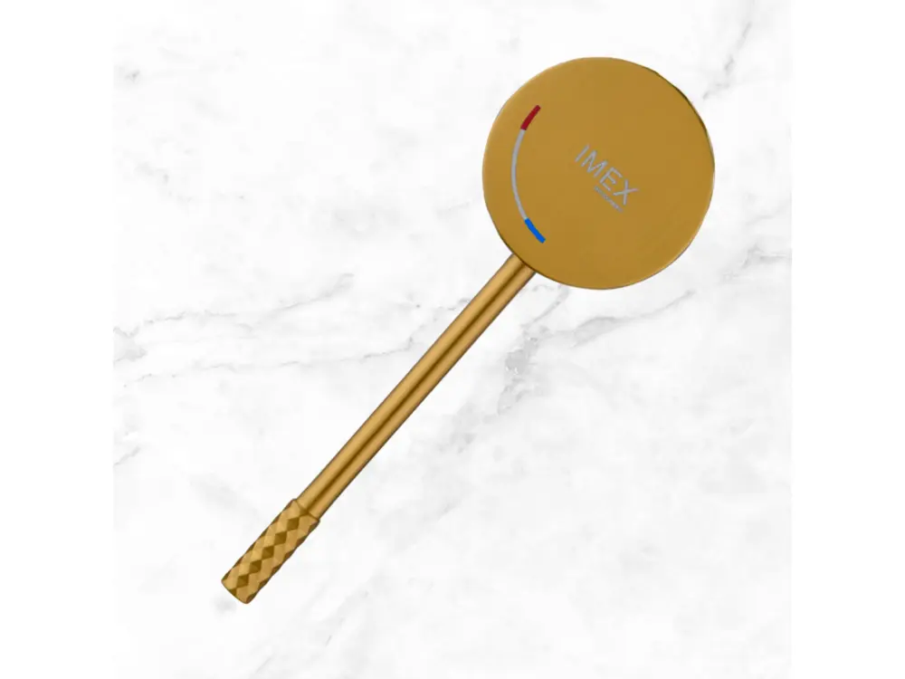 Robinet à levier unique Robinet Mitigeur de Lavabo anti-calcaire Bec Haut Or Brossé IMEX Sanizéo GENOVA BDG053-3OC