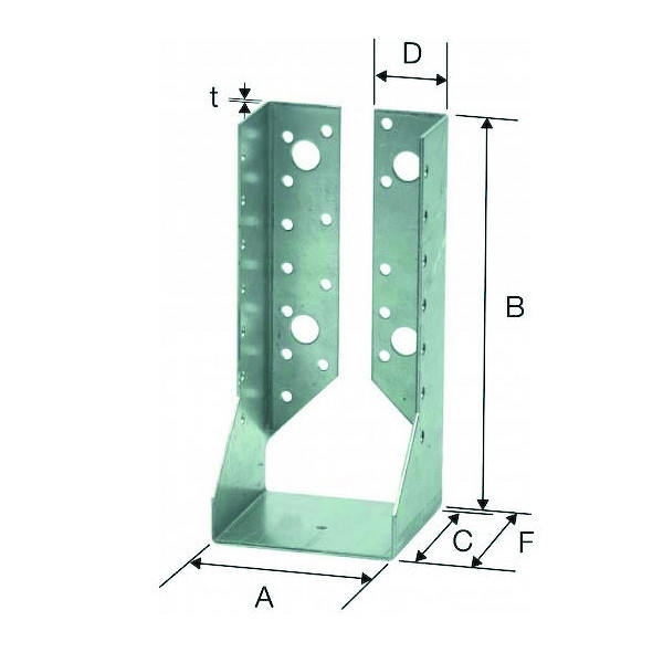 Sabot pour fixation de charpente SAI - Largeur : 64 mm - Hauteur : 138 mm - SIMPSON STRONG-TIE