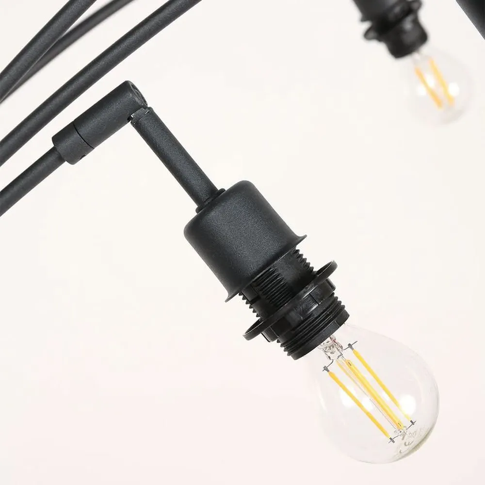 Haute Résistance Lampadaire Arc Noir 5 Lumières | Qile