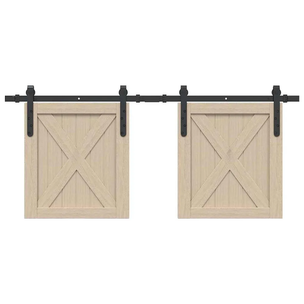 Kit de porte d'armoire coulissante 122 cm acier au carbone