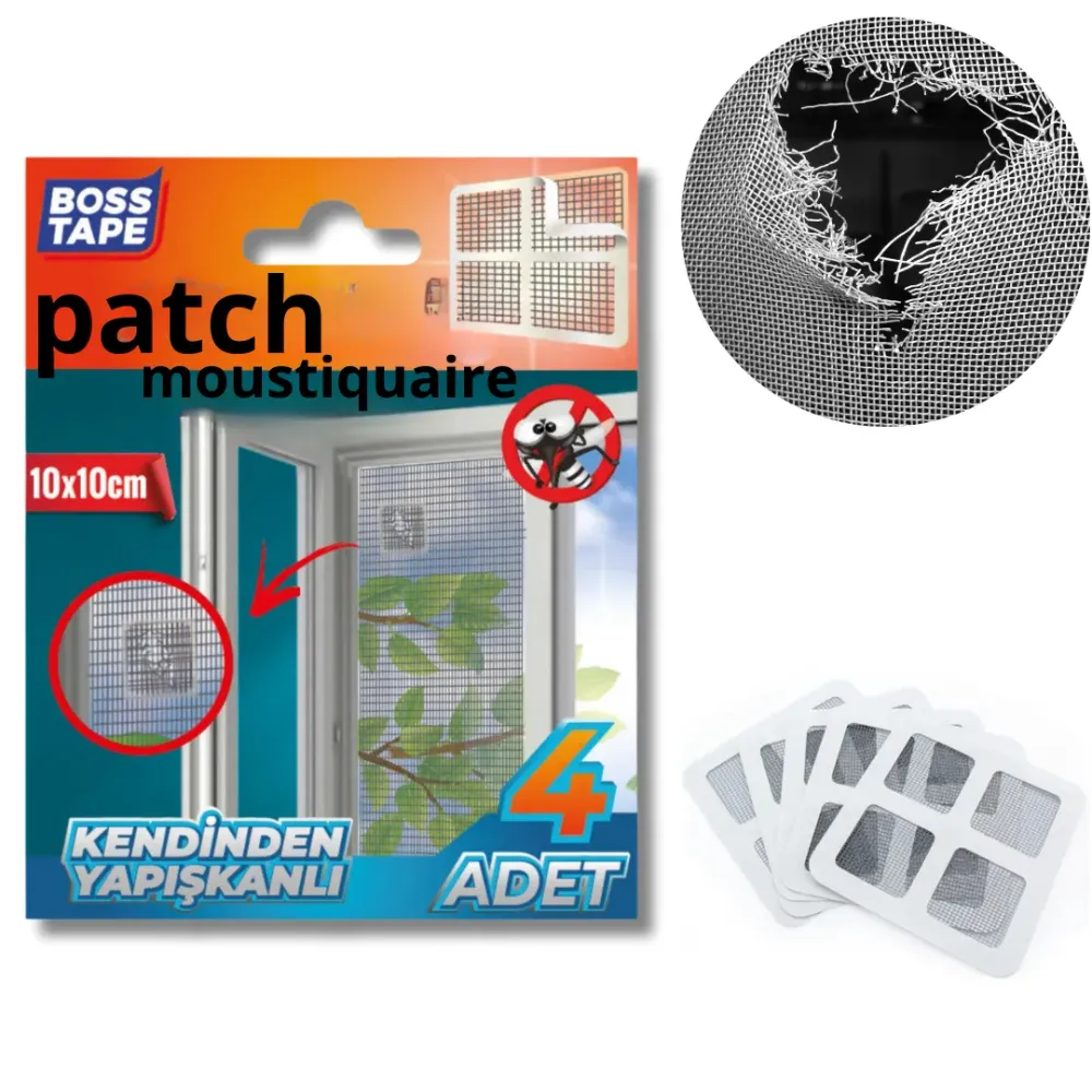 Kit Réparation BOSS TAPE Moustiquaire – Patch Autocollant 4pcs