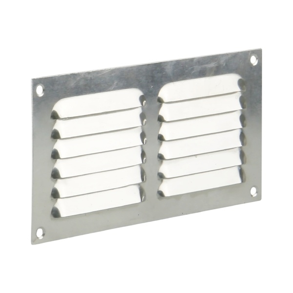 Grille d'ération métallique estampée 436 en applique - Hauteur : 100 mm - Largeur : 200 mm - Finition : teinte nature...