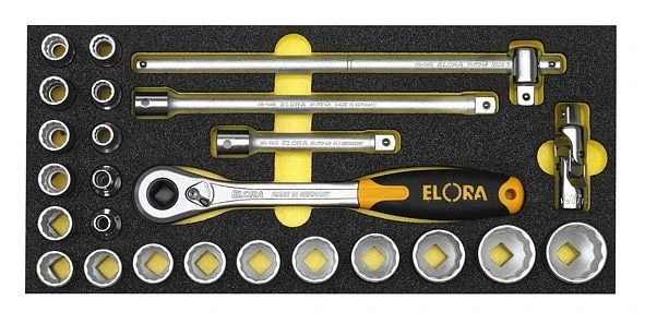 ELORA Jeu de douilles 1/2 " 12 tranches Module 25 pièces OMS-3 0000410301000 prendre à bas prix