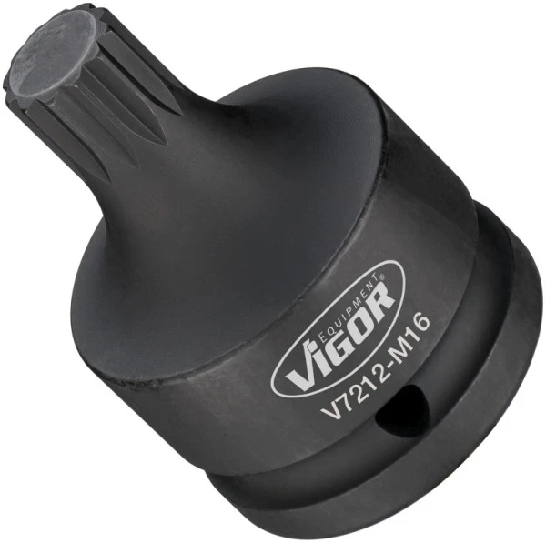 Embout de tournevis pour boulonneuse VIGOR carré creux 20 mm (3/4") profil cannelé interne XZN M16 V7212-M16 se p...