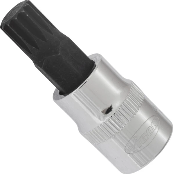 Embout de tournevis VIGOR carré creux 10 mm (3/8 pouce) profil cannelé interne XZN M10 longueur : 48 mm pour commande manu...