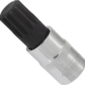 Embout de tournevis VIGOR carré creux 10 mm (3/8 pouce) profil cannelé interne XZN M14 longueur : 48 mm pour commande manu...