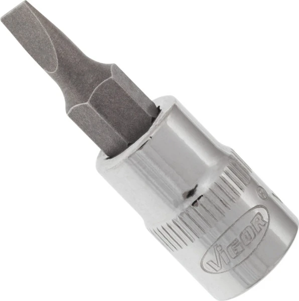 Embout de tournevis VIGOR carré creux 63 mm (1/4 pouce) profil à fente 08 x 4 mm V2427N magasiner à bas prix
