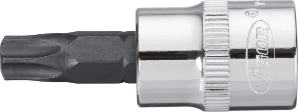 Embout de tournevis VIGOR TORX carré creux 10 mm (3/8") profil TORX interne T50 longueur : 49 mm pour fonctionnem...