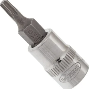 Embout de tournevis VIGOR TORX carré creux 63 mm (1/4 pouce) profil TORX interne T15 V2443N choisir à bas prix
