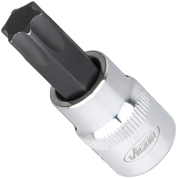 Jeu d'embouts de tournevis VIGOR TORX carré creux 10 mm (3/8 pouce) profil TORX interne T20 - T70 nombre d�...