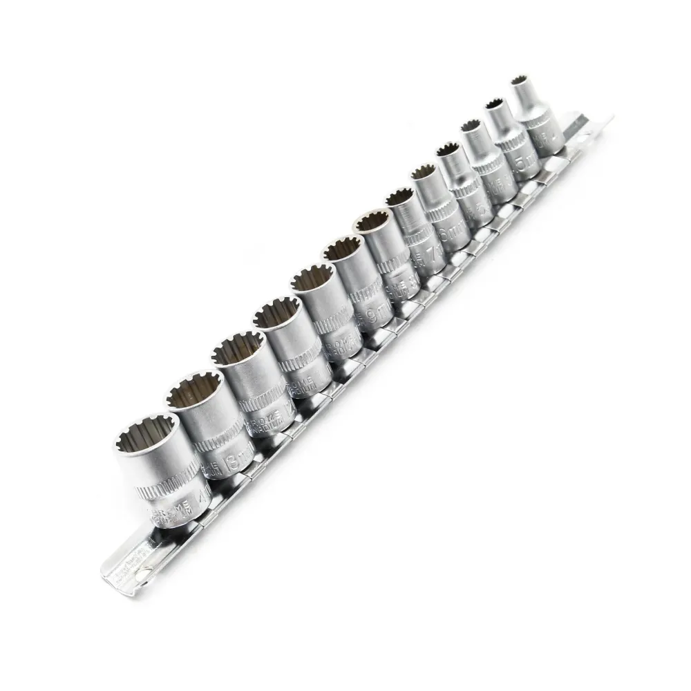 Jeu de douilles 13 pièces 1/4" (6,35mm) profil externe à dents multiples 16_0002589