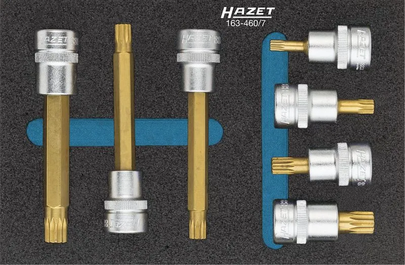 Jeu de douilles tournevis Hazet carré creux 10 mm (3/8 pouce) profil interne multident XZN M5 - M10 nombre d'outi...