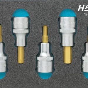 Jeu de douilles tournevis Hazet carré creux 125 mm (1/2 pouce) profil à six pans creux nombre d'outils : 5 163-21...
