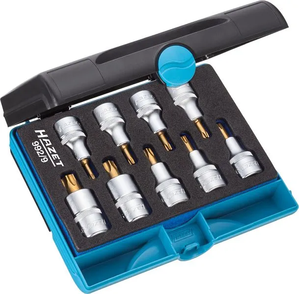 Jeu de douilles tournevis Hazet TORX® carré creux 125 mm profil intérieur TORX® T20 - T60 nombre d'outils : 9 992...