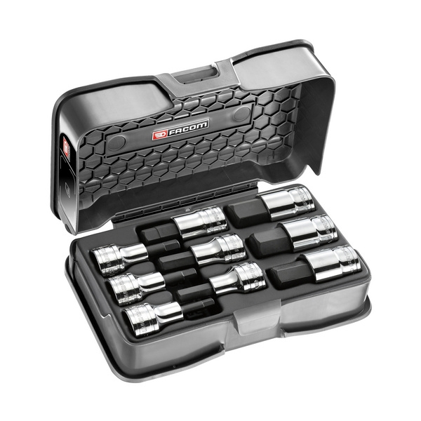 Jeu de 9 douilles tournevis 6 pans - 5 à 19 mm - FACOM