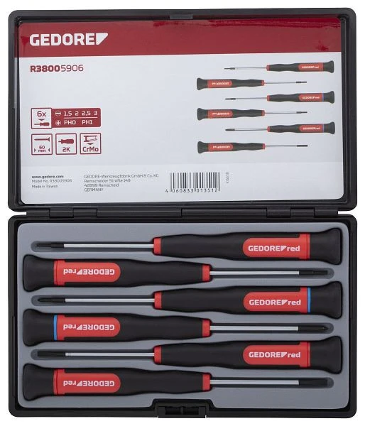 Jeu de tournevis électroniques GEDORE rouge 2K PH+SL 6 pièces 3301351 obtenir à bas prix