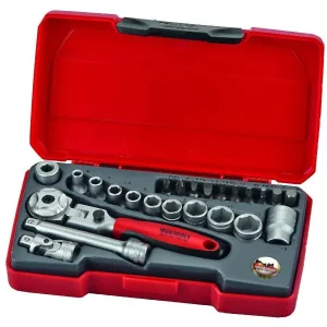 Teng Tools Jeu de douilles à cliquet flexibles 1/4" 6 pans 20 pièces T1424S se procurer à bas prix