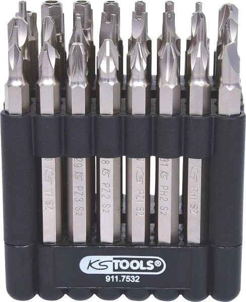 KS Tools Jeu d'embouts 1/4" 75 mm 32 pièces avec embouts de sécurité 911.7532 prendre à bas prix