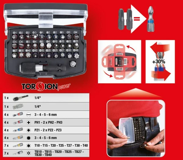 KS Tools Jeu d'embouts TORSIONpower 1/4" 32 pièces 911.3030 commander à bas prix