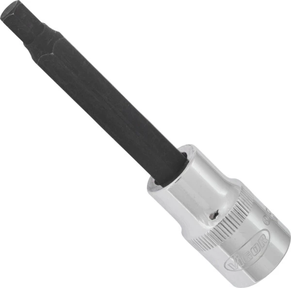 VIGOR Embout de tournevis à six pans creux carré creux 125 mm (1/2 pouce) profil à six pans creux 7 mm longueur : 100 mm l...
