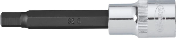 VIGOR Embout de tournevis à six pans creux carré creux 125 mm (1/2 pouce) profil à six pans creux 6 mm longueur : 100 mm l...