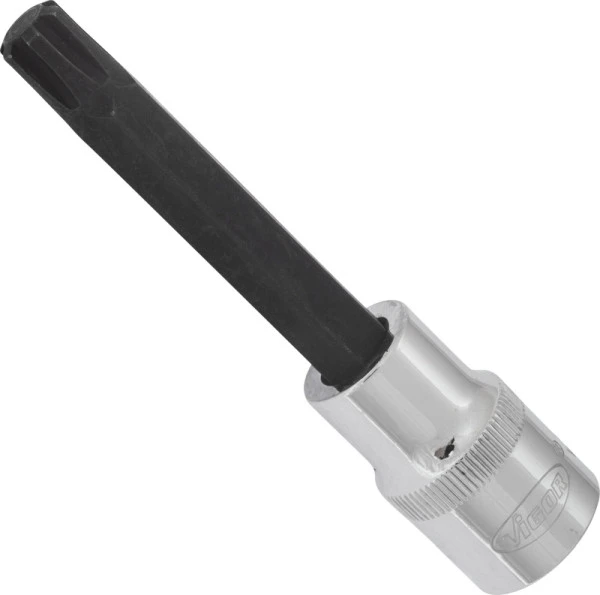 VIGOR RIBE Embout de tournevis carré creux 125 mm (1/2 pouce) profil à coin interne Ribe-CV M10 longueur : 100 mm lot de 5...