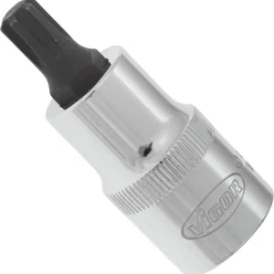 VIGOR RIBE Embout de tournevis carré creux 125 mm (1/2 pouce) profil à coin interne Ribe-CV M8 longueur : 55 mm lot de 5 V...