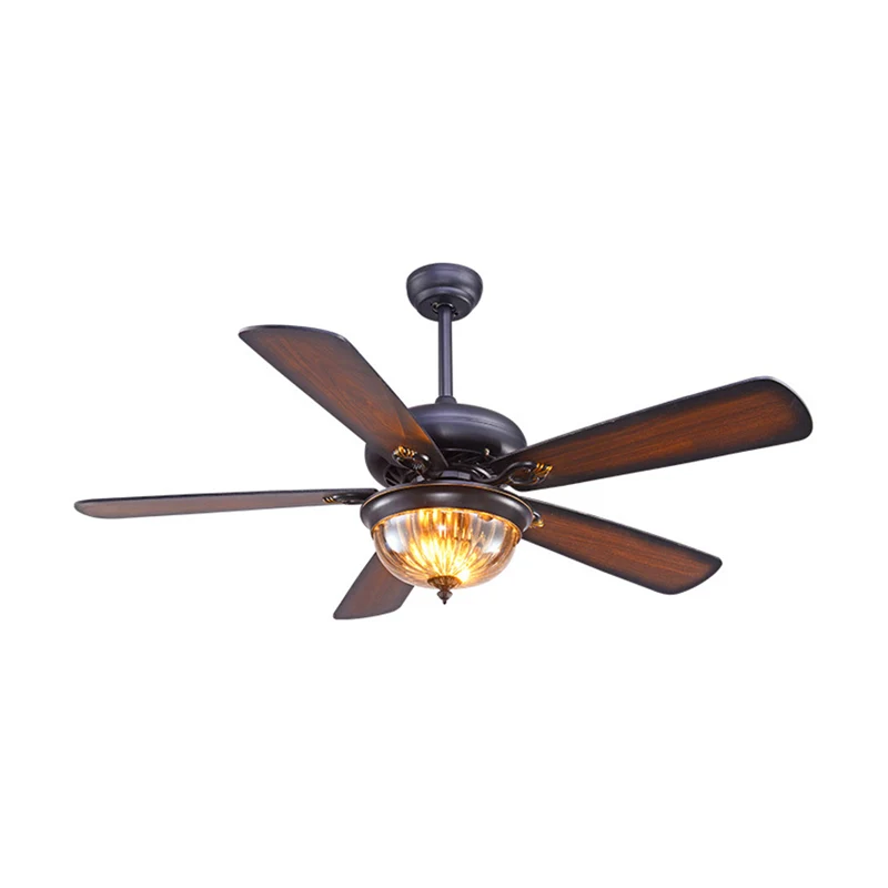 42,5"/52" W Dôme Verre Voir à travers Ventilateur de Plafond Lumière Traditionalisme 3 Lumières Salle à Manger Semi-Encast...