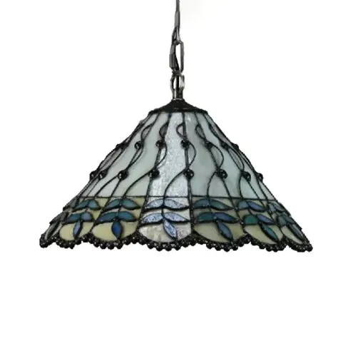 Lampes suspendues de cuisine en verre teinté avec chaînes réglables, plafonnier à cône Tiffany