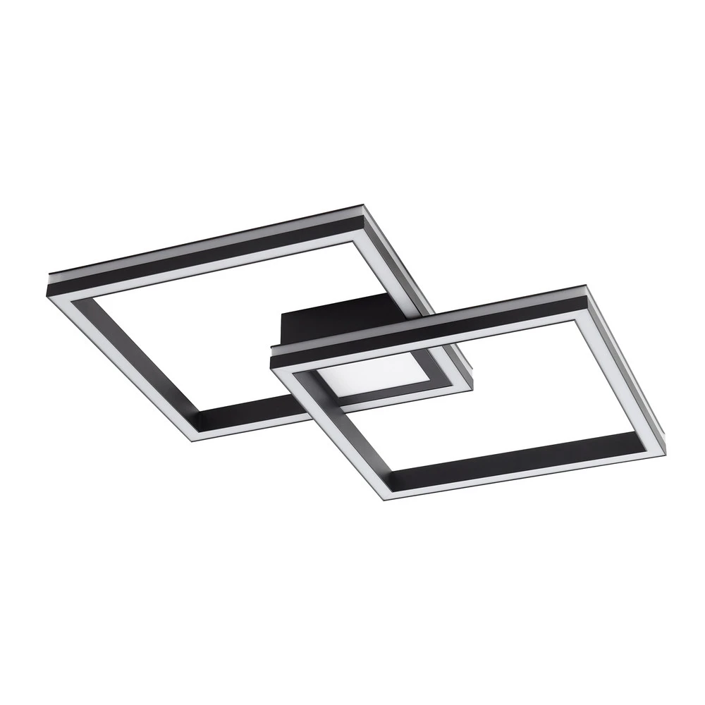 Lucande Connecté Plafonnier LED Tjado, 85cm, noir, RVB, CCT