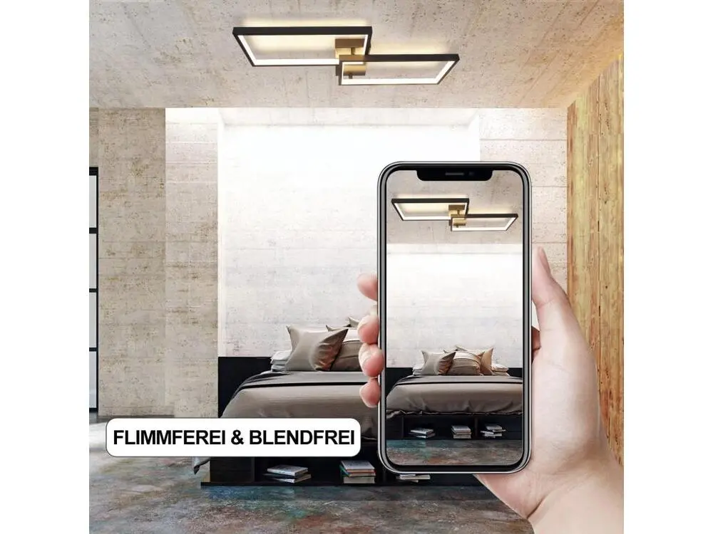 NETTLIFE Plafonnier LED dimmable avec télécommande 40W métal design novateur lampe de chambre lampe de cuisine pour chambr...