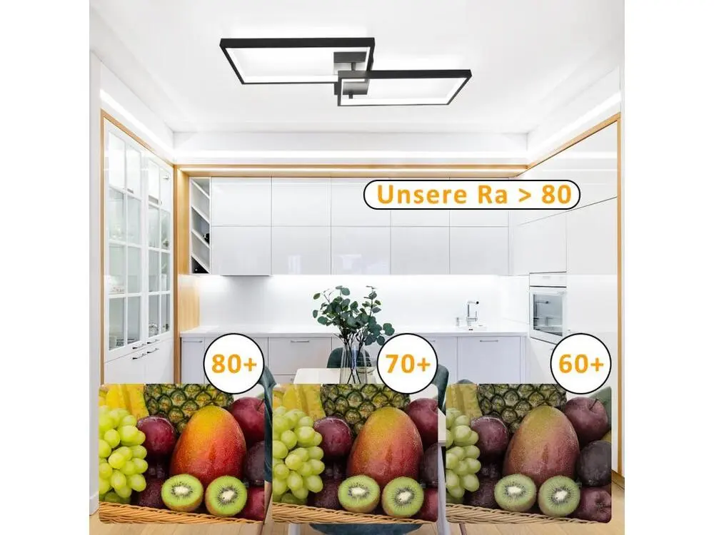 NETTLIFE Plafonnier LED dimmable avec télécommande 40W métal design novateur lampe de chambre lampe de cuisine pour chambr...