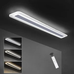 NETTLIFE Plafonnier LED Moderne 80CM Blanc Prolongé Lampe de Dimmable avec Télécommande Plat Acrylique pour Salon Chambre...